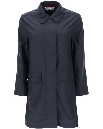 Thom Browne Unlined Parka In Ripstop - Blauw