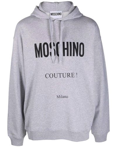 Moschino Logo Hooded Sweatshirt - Gray