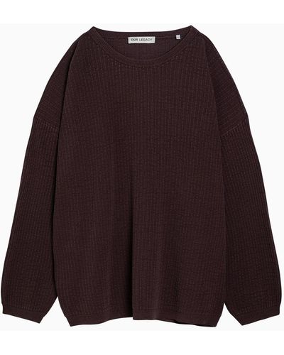 Our Legacy Blend Popover Crew-Neck Sweater - Purple