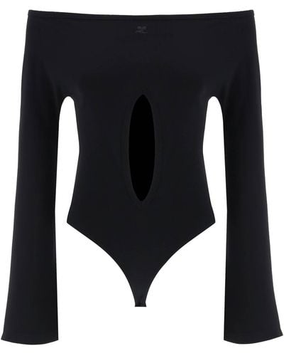 Courreges "jersey Body With Cut Out - Zwart