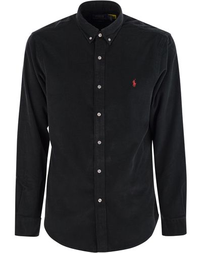 Polo Ralph Lauren Slim Fit Velvet Shirt - Noir