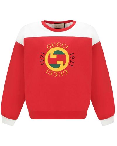 Gucci Logo Bedrukt Sweatshirt - Rood