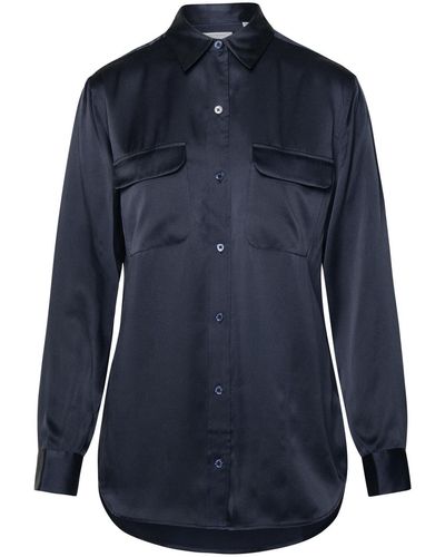 Equipment Equipo Camisa de seda negra - Azul
