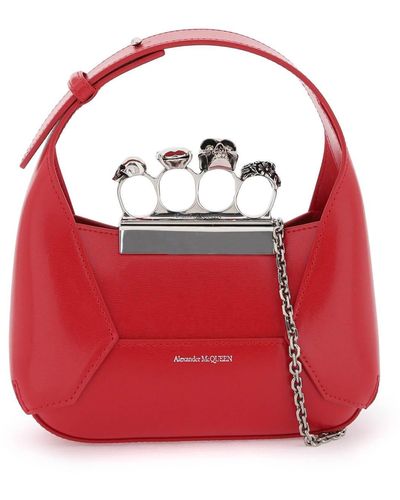 Alexander McQueen 'the Jeweled Hobo' Mini Bag - Red