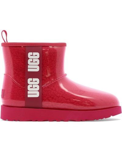 UGG Classic Clear Mini Enkle Boots - Rood