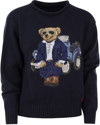 Ralph Lauren Polo Bear Cotton Jersey - Blu