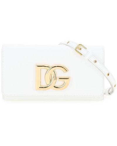 Dolce & Gabbana Sac a bandouliere en cuir a logo - Blanc
