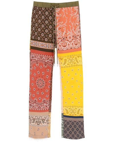 Children of the discordance PANTALONI PATCHWORK BANDANA - Arancione