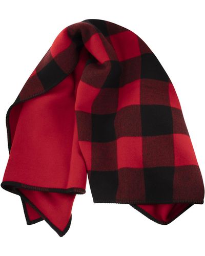 Woolrich Pure Wool Check -Schal - Rot