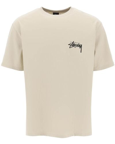 Stussy Stussy T -Shirt mit Rückenlogo Druck - Natur
