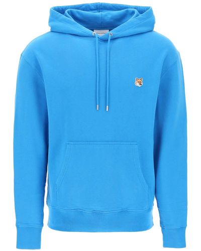 Maison Kitsuné Fox Head Hooded Sweatshirt - Blau