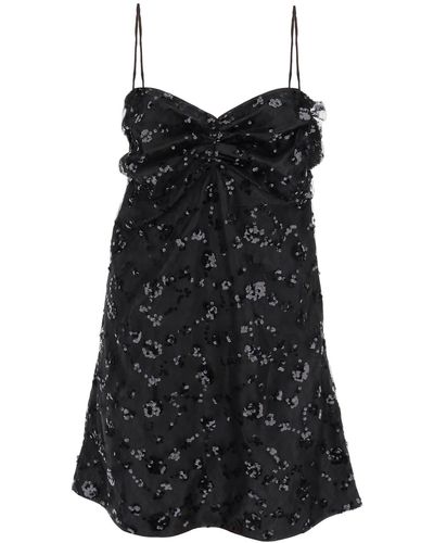 Ganni Mini -jurk Met Pailletten - Zwart