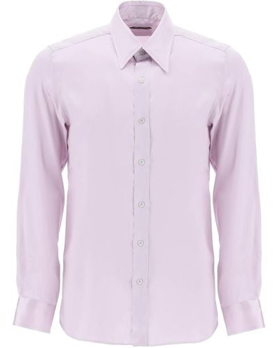 Tom Ford Silk Charmeuse Bluse -Hemd - Pink