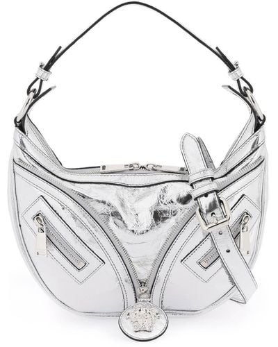 Versace Metallic Leather 'herhaalde' Hobo -tas - Wit