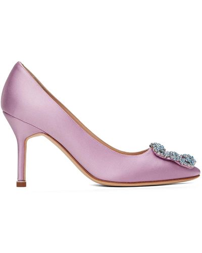 Manolo Blahnik Hangisi 90 Seidensatin Pumps - Pink