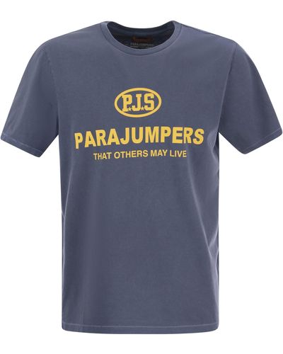 Parajumpers Toml T -Shirt mit Frontschrift - Blau