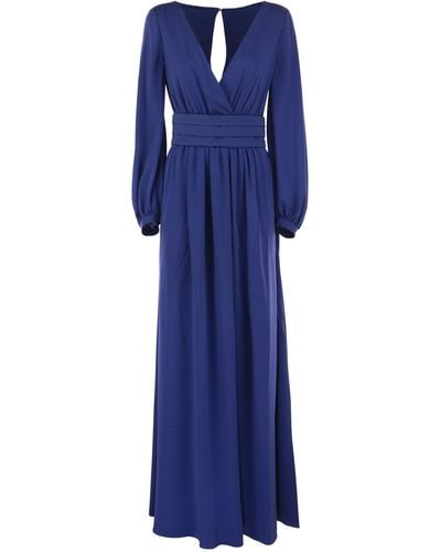 Max Mara Tasca Silk Georgette -jurk - Blauw