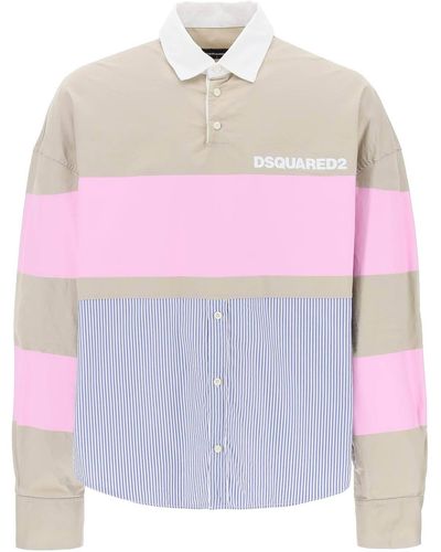 DSquared² Oversized Hybride Shirt - Roze