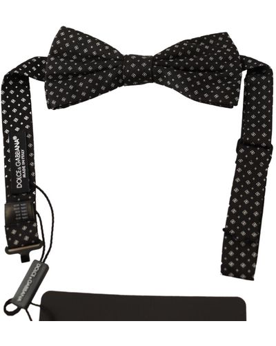 Dolce & Gabbana Schwarze Papillon-Krawatte aus 100 % Seide mit verstellbarem Hals
