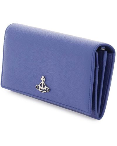 Vivienne Westwood Orb Logo Long Wallet - Blauw