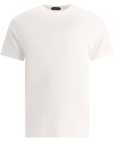 Tom Ford T -shirt Mit Bestickten Logo - Wit