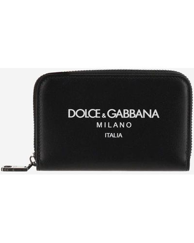Dolce & Gabbana Leder Brieftasche mit Logo - Schwarz