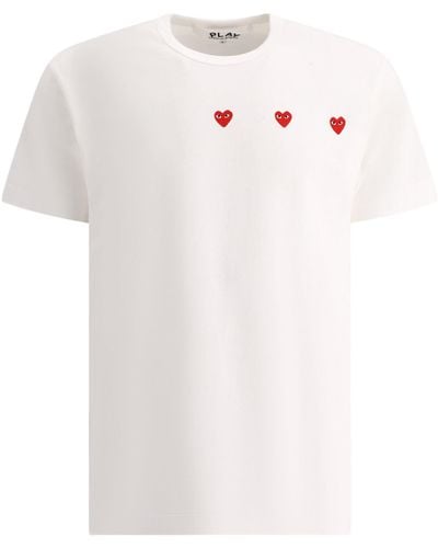 COMME DES GARÇONS PLAY Comme Des Garçons Spelen "multi Heart" T -shirt - Wit