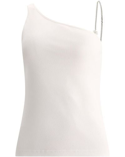 Givenchy Top asimétrica con detalles de cadena - Blanco