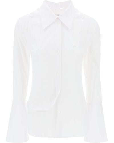 Courreges Camisa modular de algodón Poplin - Blanco