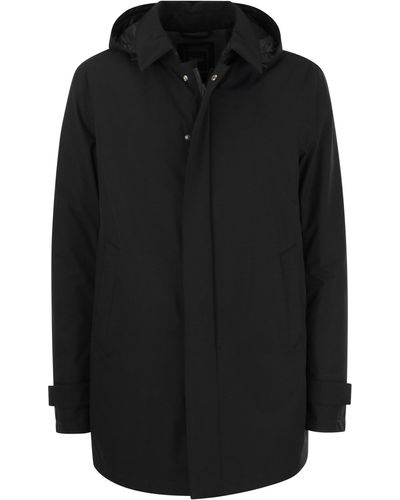Herno Long Down Jacket With Hood - Black