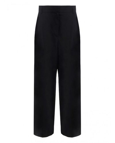 Ferragamo Silk And Linen Pants - Zwart