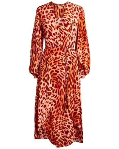 Stella McCartney Silk Midi -jurk - Rood