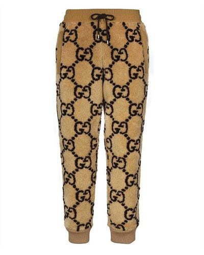 Gucci Pantaloni sportivi in pile GG - Marrone