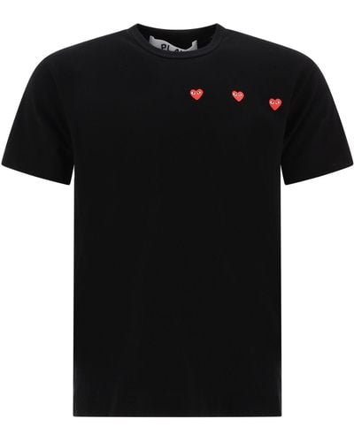 COMME DES GARÇONS PLAY Comme Des Garçons Spelen "multi Heart" T -shirt - Zwart
