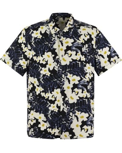 Majestic Flowered Short Sleeved Shirt - Multicolor