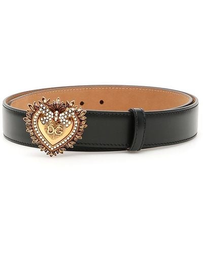 Dolce & Gabbana Devotion Lederen Belt - Wit
