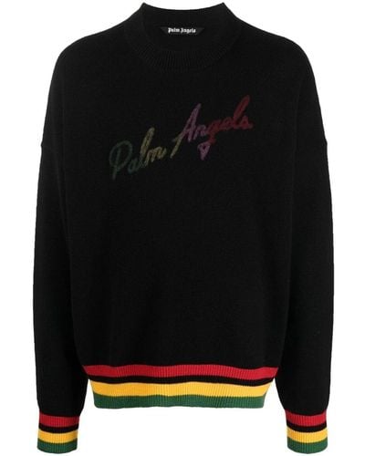 Palm Angels Logo C Mere Sweater - Zwart
