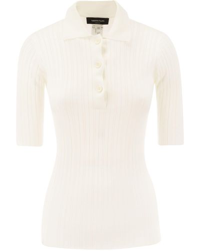 Fabiana Filippi Silk And Cotton Blend Polo Shirt - Wit