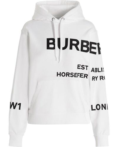 Burberry Sudadera con capucha y logo de - Blanco