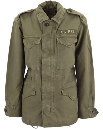 Polo Ralph Lauren Jacket Military en sarga dividida - Verde