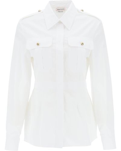 Alexander McQueen Poplin Shirt - Blanc