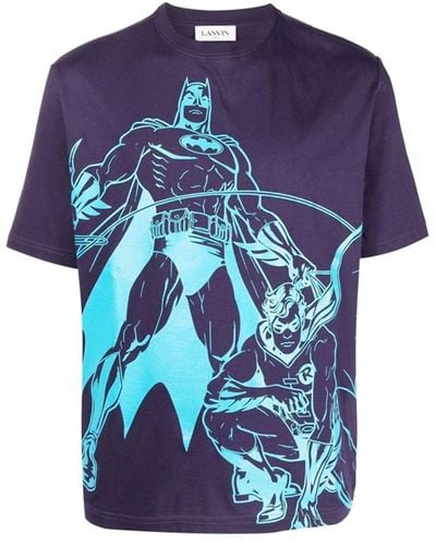 Lanvin Batman grafisch gedrucktes T -Shirt - Blau