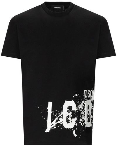 DSquared² Icon splash cool fit schwarze T -Shirt