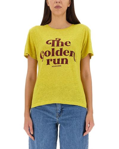 Golden Goose Logo Print T-shirt - Yellow