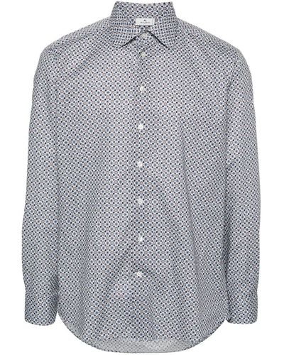 Etro Cotton Shirt With Graphic Print - Gray