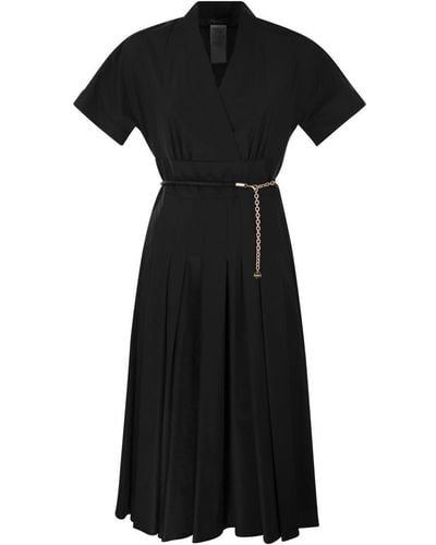 Max Mara Studio Alatri - Crossed Poplin Dress - Black