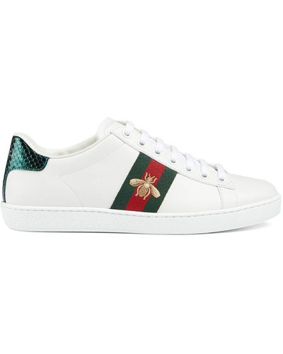 Gucci Ace Embroidered Leather Trainer - White