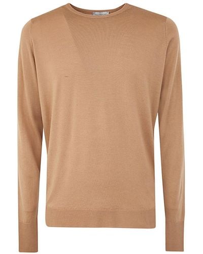 John Smedley Marcus Long Sleeves Crew Neck Pullover Clothing - Natural