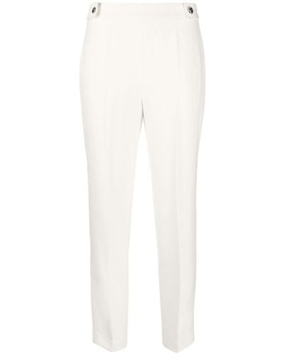 BOSS Pressed-crease Tapered Trousers - White