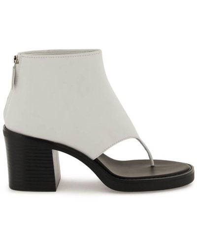 Miu Miu Leather Thong Booties - White